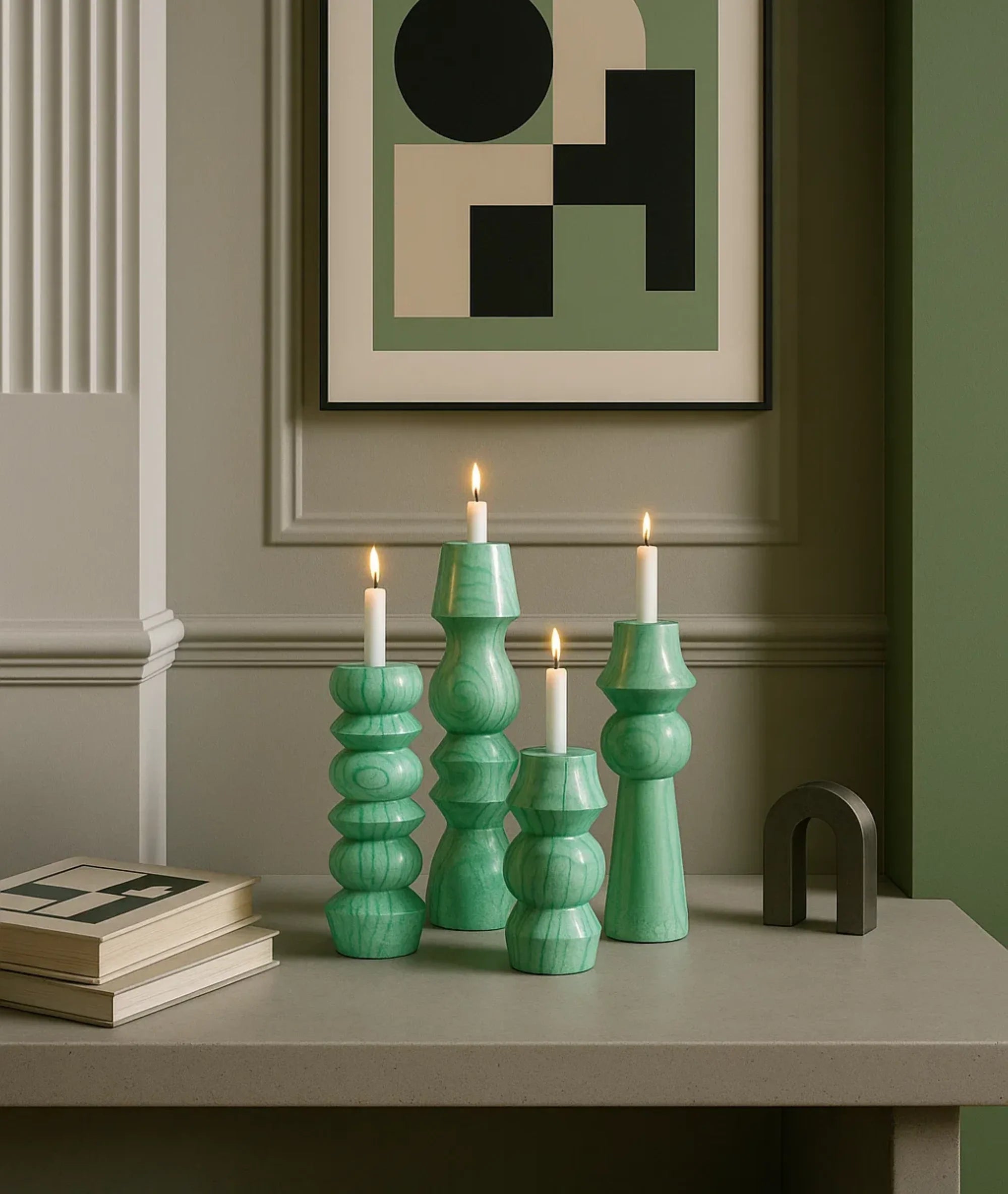 Olaf wooden Candlestick Holder