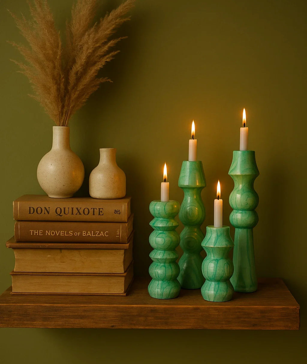 Olaf wooden Candlestick Holder