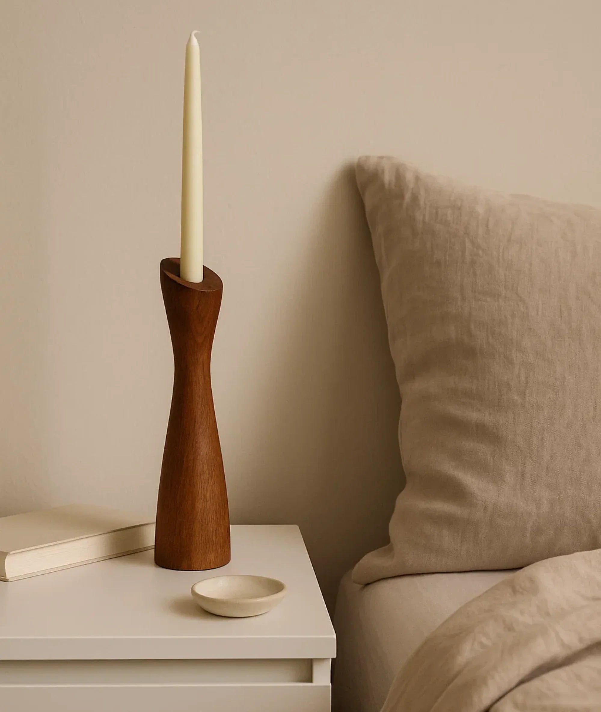 Tapered Silhouette Wooden Candle Holders