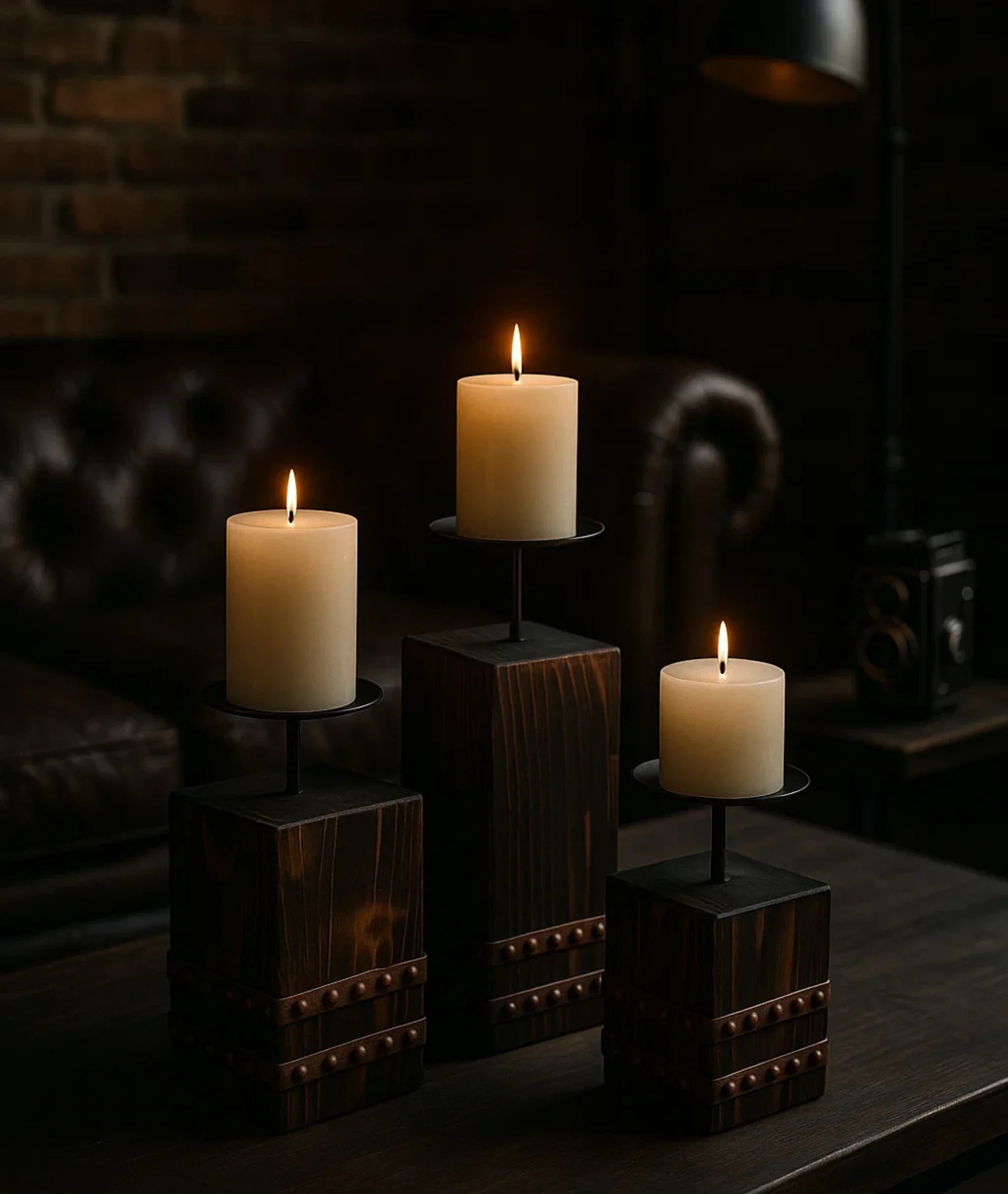 Tempe Wooden Candle Holder