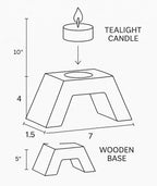 Wooden Step Tealight Holder