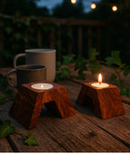 Wooden Step Tealight Holder